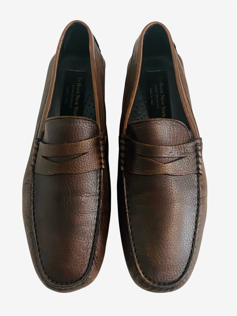 To Boot New York Vieques Deerskin Leather Penny Driving Loafers Men’s 10.5 Brown